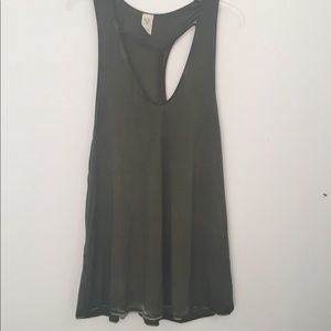 Free people Moss  green top size large.